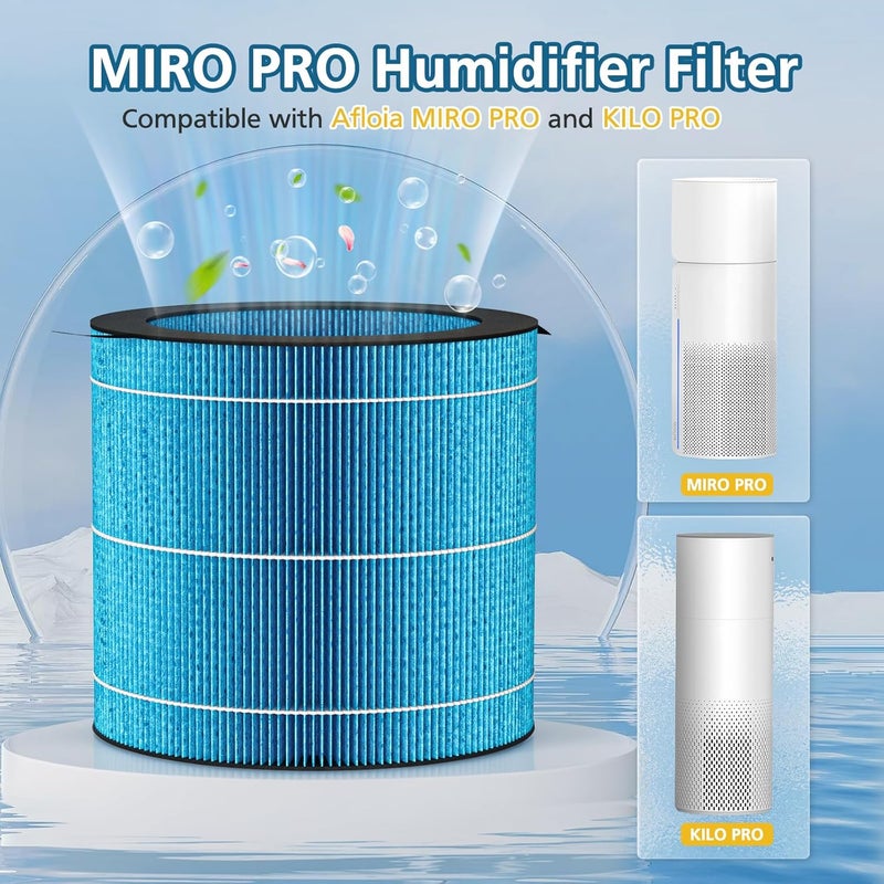 WILERDA MIRO PRO Washable Humidifier Wicking Filter, Compatible with Afloia MIRO PRO and KILO PRO 2-in-1 Air Purifier & Humidifier, Durable Wet Curtain, 2Pack - Image 2